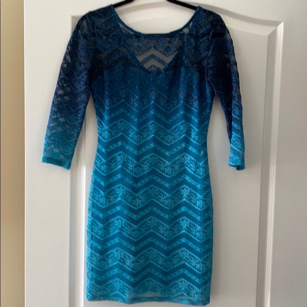 Jump Juniors Ombré Glitter lace bodycon Mini dress